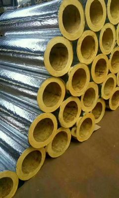 Industrial Grade Foil Faced Pipe Insulation Glass Wool Tubes for High Temp HVAC and Mechanical Systems